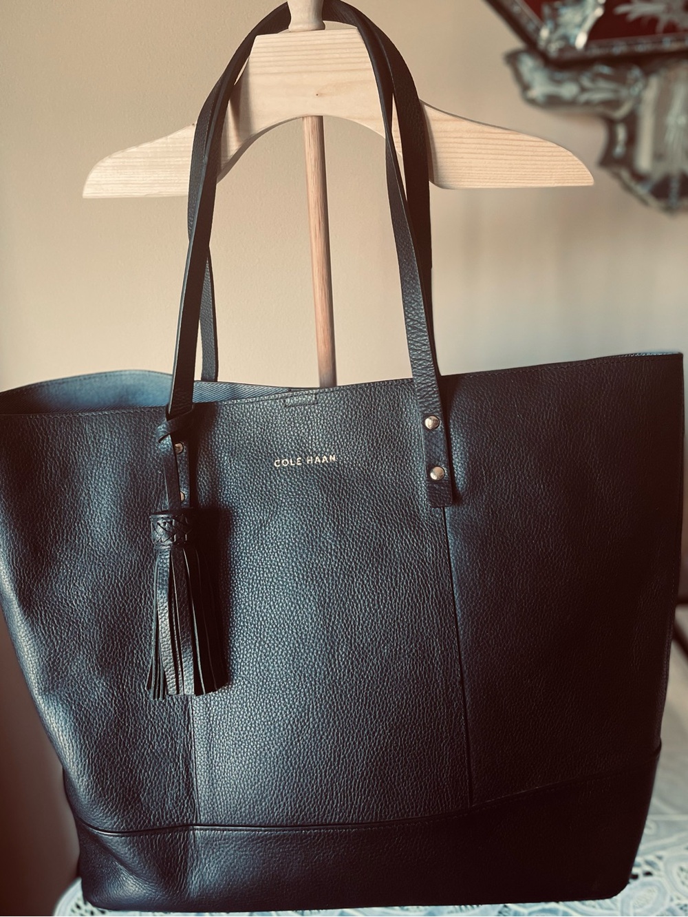 “Cole Haan” Black Leather Tote Bag
NWOT